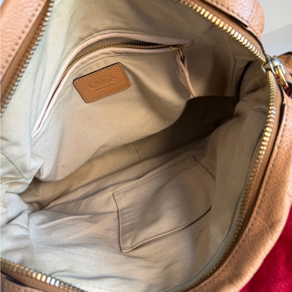 Chloé Medium Paraty Tan Leather Satchel Crossbody Bag Made in Italy - Picture 7 of 7